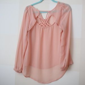 mine sheer peach top
